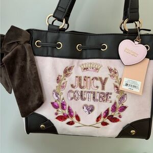 NWT Juicy Couture Juicy Never Dies Chiffon Pink Brown Tote Daydreamer Bag Purse